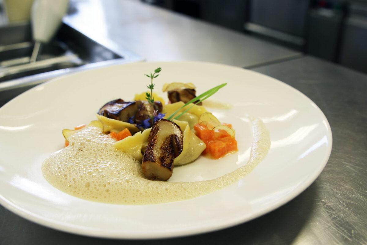 Culinary delights at Hotel Outside: Porcini mushroom tortelloni