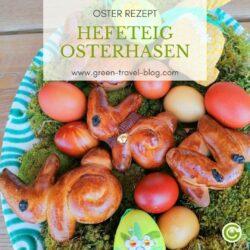 Pinterest Grafik für das Rezept für Hefeteig Osterhasen