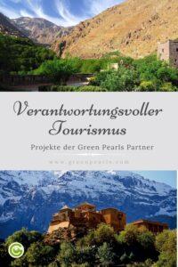 Pinterest Grafik: Verantwortungsvoll reisen, Projekte der Green Pearls Partner