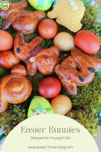 Pinterest Graphic: Recipe for Yeast Dough Easter Bunnies from the Biohotel Grafenast