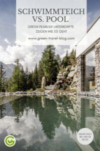 Pinterest Grafik: Schwimmteiche vs. Pools, Umweltfreundlich baden