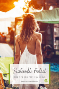 Girl on a festival camping area
