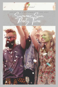 Young people partying on a festival