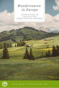 Pinterest Grafik: Wandertouren in Europa