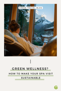 The pin shows a woman in a spa landscape.
