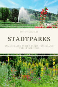 Der Pin zeigt zwei Stadtparks in Deutschland, grüne Oasen zur Erholung