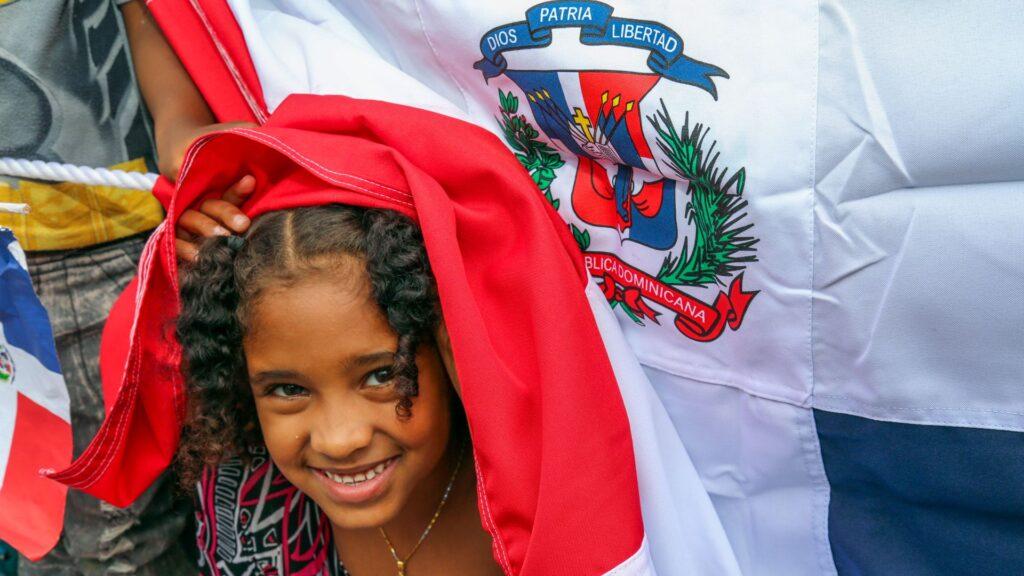 Girl Dominican Republic Flag